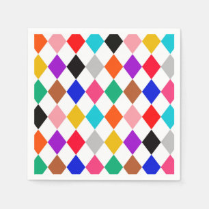 Flerfärgade Harlequin Diamonds Mönster-design Pappersservett
