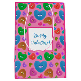 Flerfärgade hearter med Valentineser med ögonboll 