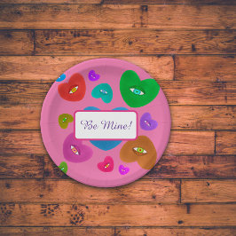 Flerfärgade hearter med Valentineser med ögonboll 