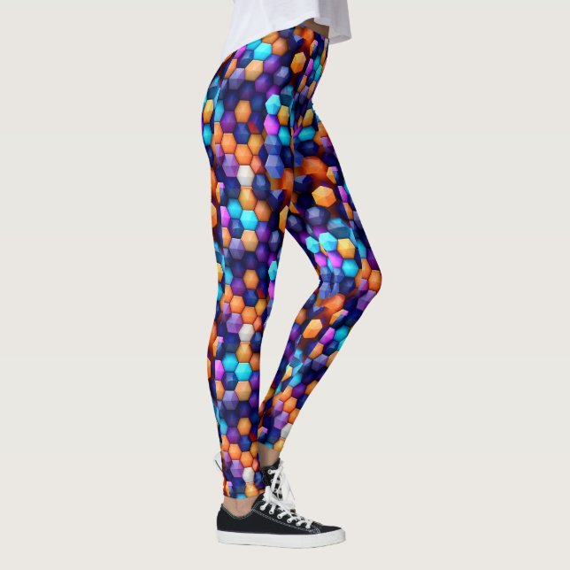 Flerfärgade hexagoner leggings (Höger)