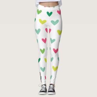 Flerfärgade hjärtpopplights leggings