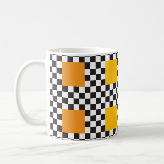 Flerfärgade kryssade Mönster och stora fyrkanter Kaffemugg (Vänster)