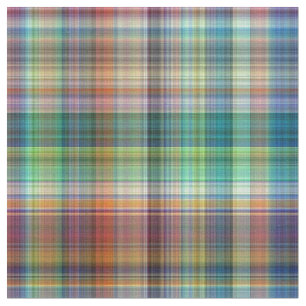 Flerfärgade Madras Pached Rand Print Mönster Tyg
