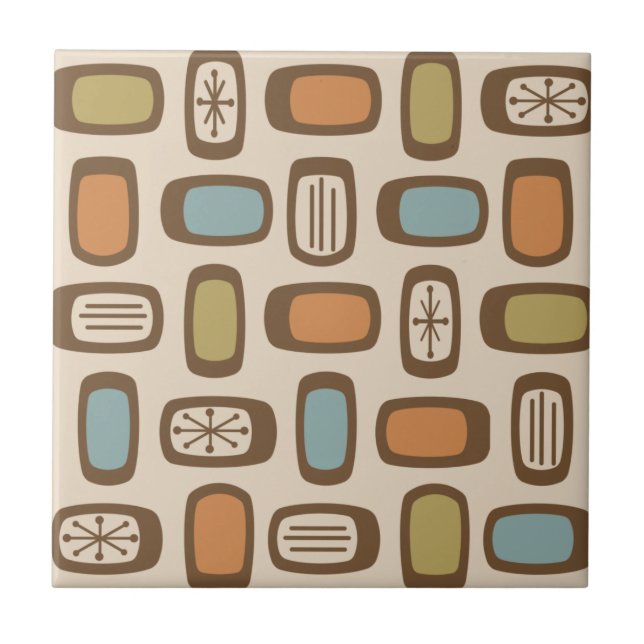 Flerfärgade, MCM-rundade rektanglar i mitten av år Kakelplatta (Framsidan)
