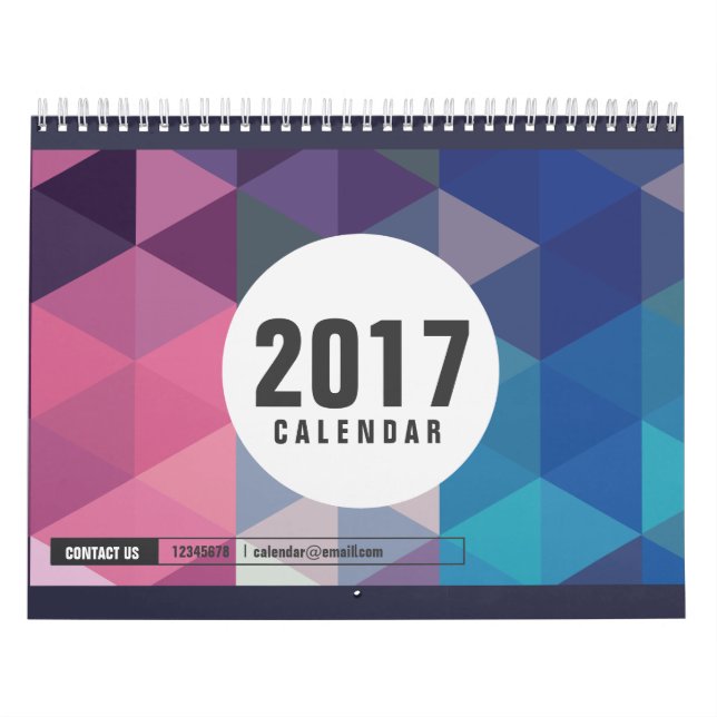 Flerfärgade, minimala polygonlivsofferter för 2017 kalender (Omslag)