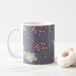 flerfärgade moln och regn mönster kaffemugg