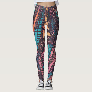 Flerfärgade, mönstrade legeringar leggings
