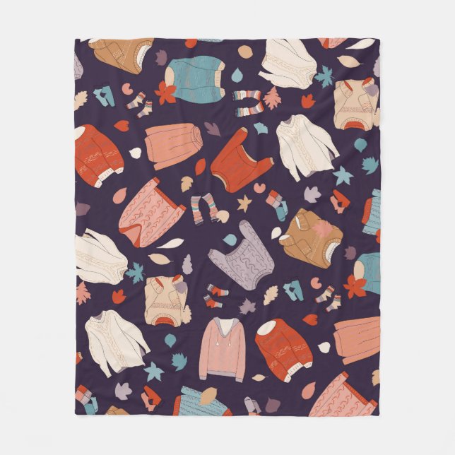 Flerfärgade, mysiga svettare, varma, höst, vinter. fleecefilt (Framsidan)