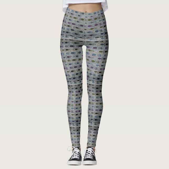 Flerfärgade ovala polkadoter leggings (Framsida)