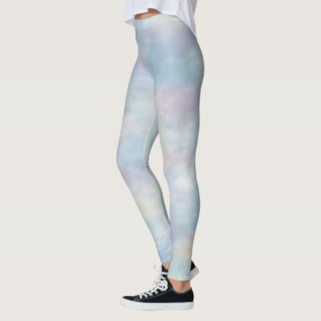 Flerfärgade Pastellmoln  Leggings (Vänster)