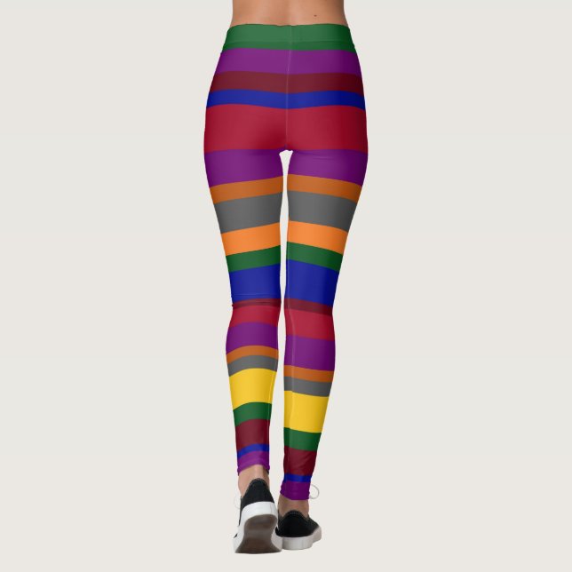 Flerfärgade randiga damleggings leggings (Baksida)