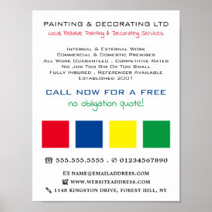 Flerfärgade rutor, målare & dekoratör poster