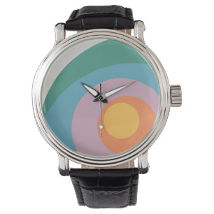 Flerfärgade stil-cirklar armbandsur