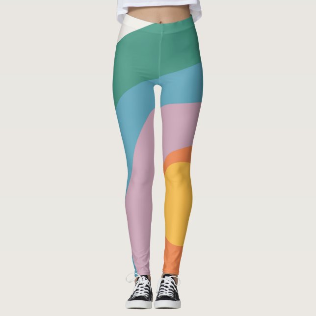 Flerfärgade stil-cirklar leggings (Framsida)