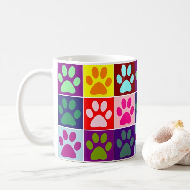 Flerfärgade Tassar i Flerfärgade Rutor Kaffemugg (Med munk)