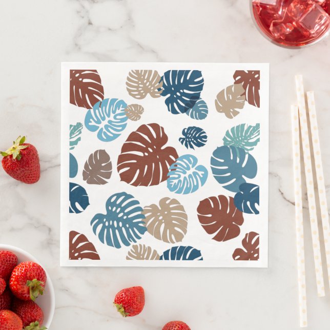 Flerfärgade tropiska blad 11 pappersservett (Insitu)