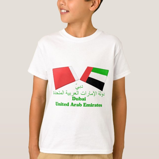 Flerfärgade UAE- och Dubai-plattor Tee (Framsida)