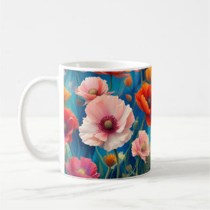 Flerfärgade vallmoväxter Trädgård-47569 Kaffemugg