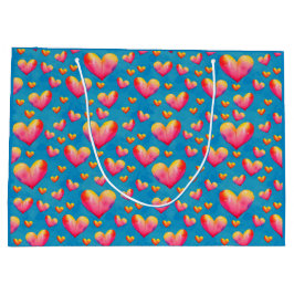 Flerfärgade vattenfärghjärtor - hjärt-hag