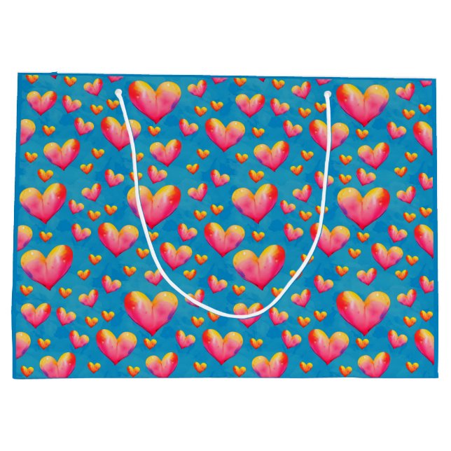 Flerfärgade vattenfärghjärtor - hjärt-hag (Baksidan)