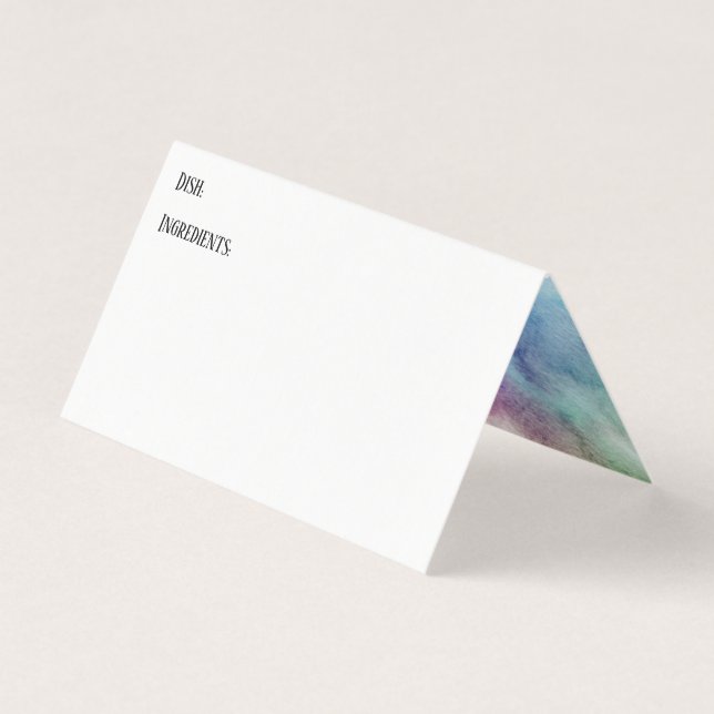 Flerfärgade vattenfärgsfärger Tvättar Recept Tält- Visitkort (Framsida)