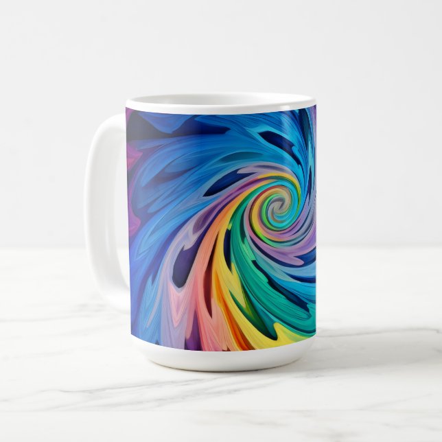 Flerfärgade virvlar kaffemugg (Framsida vänster)