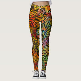 Flerfärgade zebraränder leggings