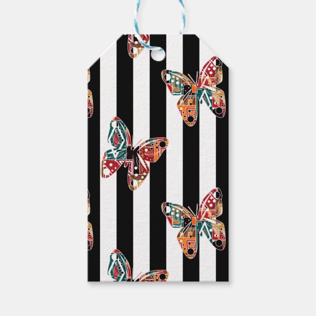 Flerfärgaders fjäril presentetikett (Framsidan)