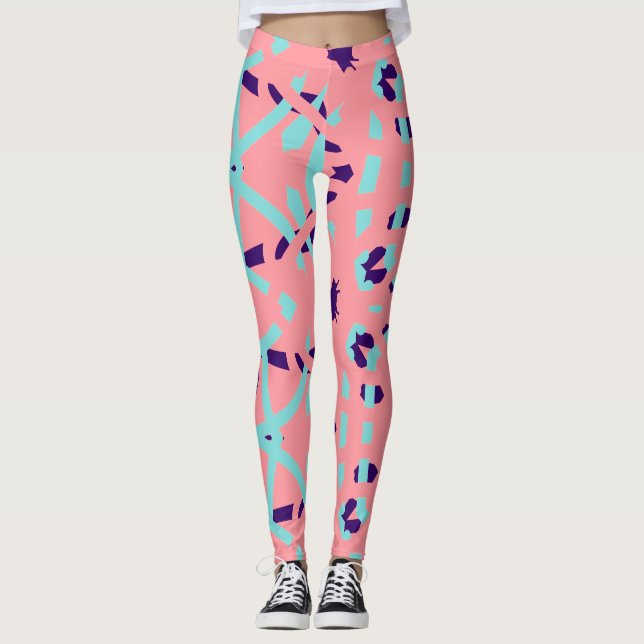 Flerfärgat abstrakt mönster "Ratti_Creative_Arts" Leggings (Framsida)