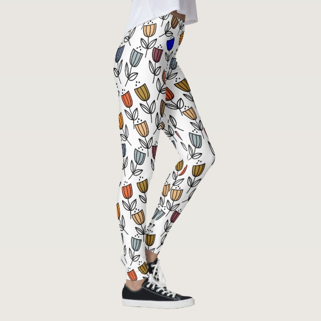 Flerfärgat blommönster leggings (Höger)