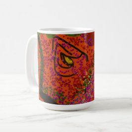 Flerfärgat fiskmönster kaffemugg