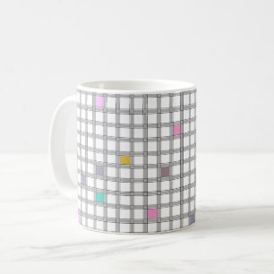 Flerfärgat geometriskt rutigt mönster kaffemugg