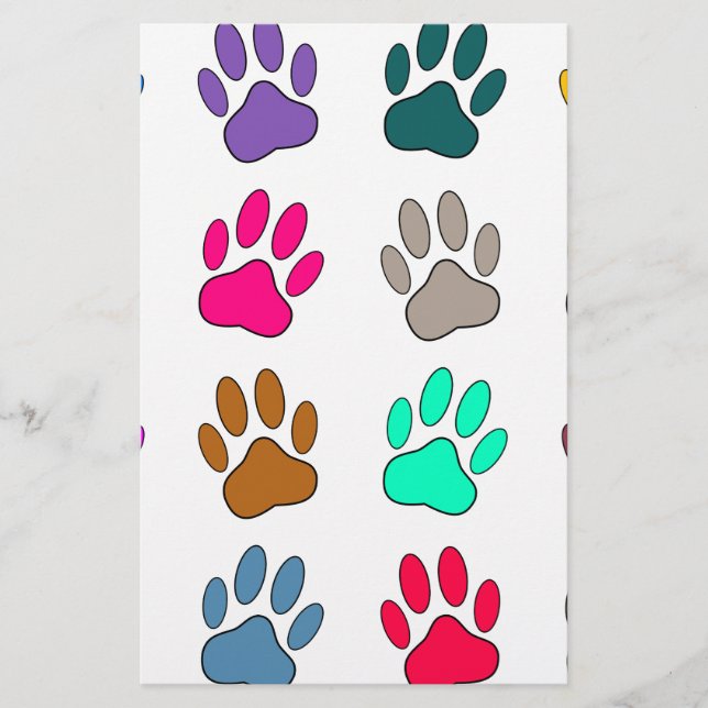 Flerfärgat hundbensmönster brevpapper (Framsida)