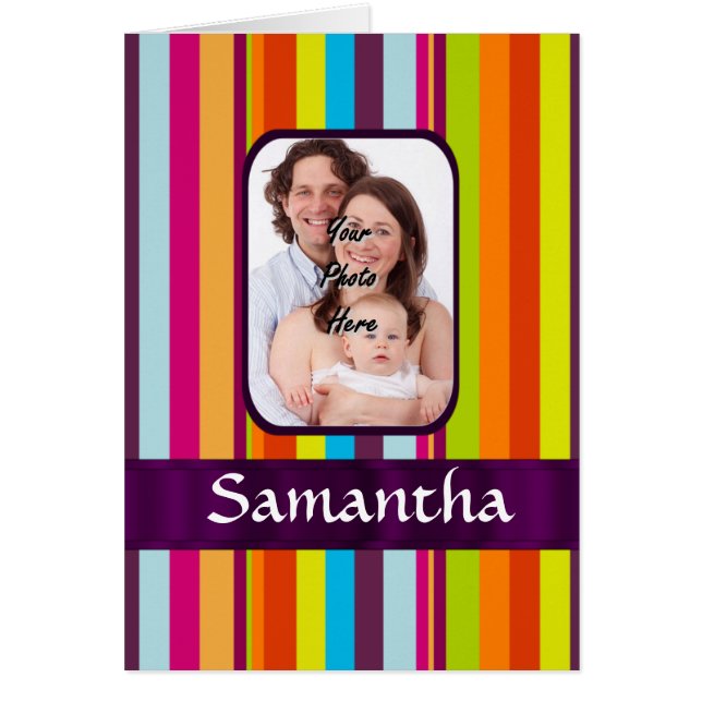 Flerfärgat kandy rand hälsningskort (Framsidan)