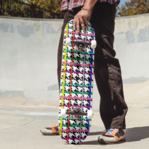 Flerfärgat Linjer på vadslagning Mini Skateboard Bräda 18,5 Cm
