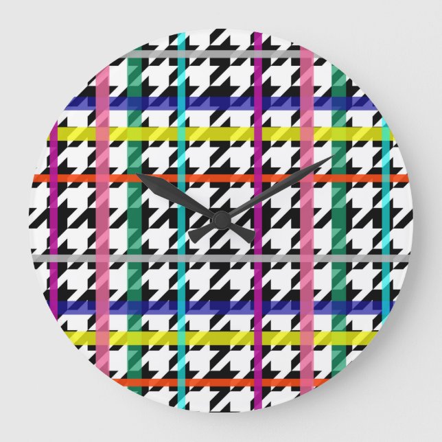 Flerfärgat Linjer på vadslagning Stor Klocka (Framsida)