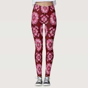 Flerfärgat livfullt mönster leggings