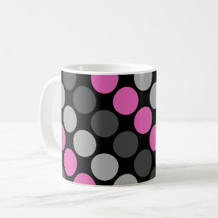 Flerfärgat mönster Retro Sextiotalet Prickar Grå Kaffemugg
