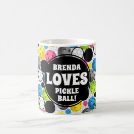 Flerfärgat Pickleball-kaffe, Mugg