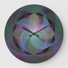 Flerfärgat rektangulärt Fläkt Stor Klocka