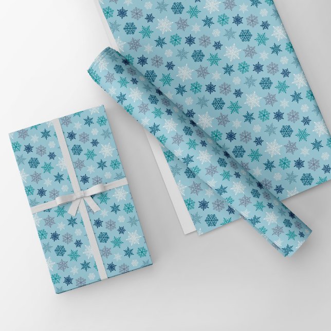 Flerfärgat snöflingemönster – vinter jul presentpapper (Skapare uppladdad)
