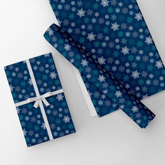 Flerfärgat snöflingemönster – vinter jul presentpapper (Skapare uppladdad)