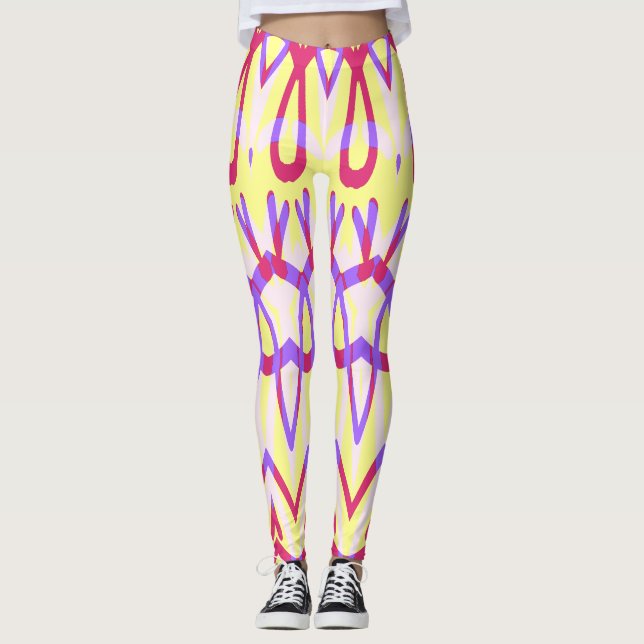 Flerfärgat sömlöst mönster "Ratti_Creative_Arts" Leggings (Framsida)