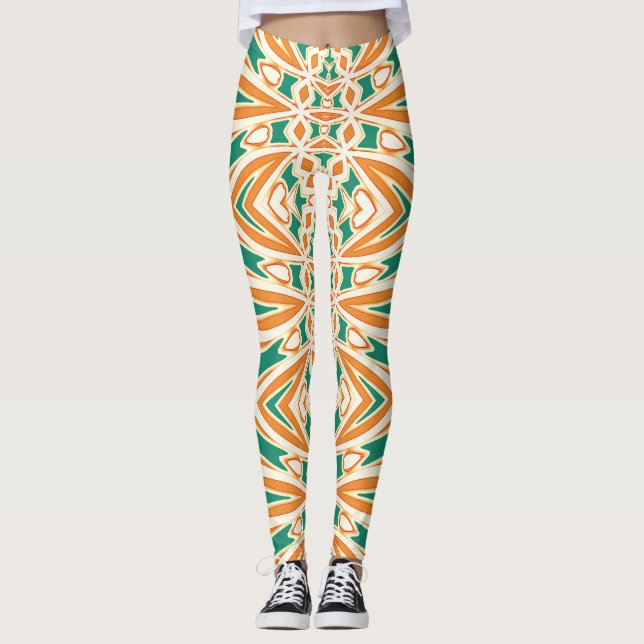 Flerfärgat sömlöst mönster "Ratti_Creative_Arts" Leggings (Framsida)