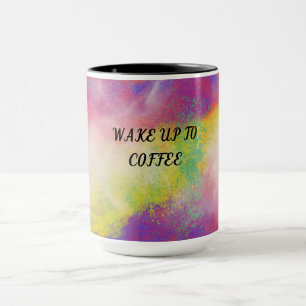 Flerfärgat tvåtonat kaffe mugg. mugg