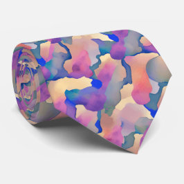 Flerfärgat vattenfärgsfärgat Mönster Neck Tie Slips