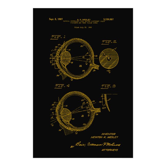 Flerfocal Cataract IOL Lens Patent 1962 Fototryck (Framsidan)