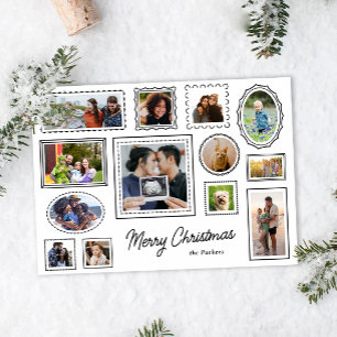 Flerfoto i svartvitt galleri julkort