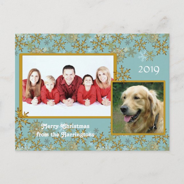 Flerfoto-vykort för familjejul helg vykort (Framsida)