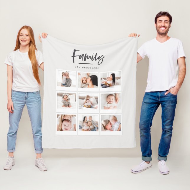 flerfotofotoavtryck för familj fleecefilt (På plats)